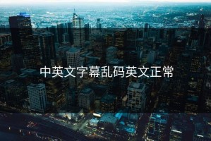 中英文字幕乱码英文正常